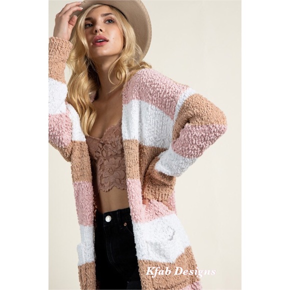 ❤️LAST Popcorn Color Block Pocket Cardigan Sweater - Picture 5 of 8